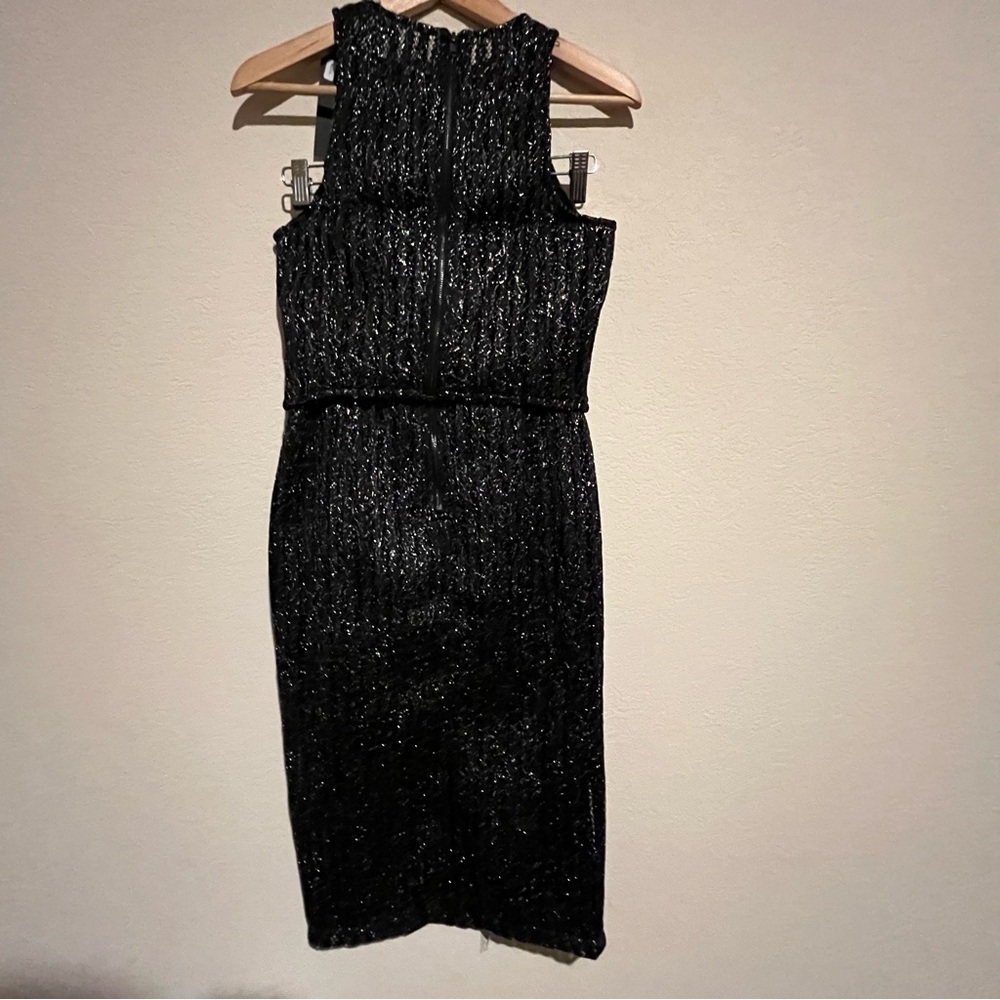NWT DO+BE Black And Silver Mesh Textured Skirt Set SZ S